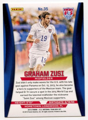 Graham Zusi Panini USA National Team Set 2015 Holofoil #35