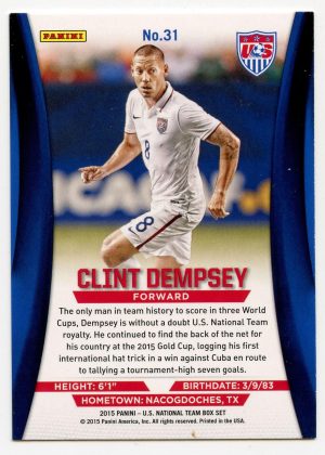 Clint Dempsey Panini USA National Team Set 2015 Holofoil #31