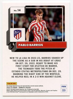 Pablo Barrios Panini Donruss Soccer 2022-23 Silver #14 RC