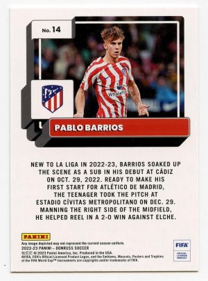 Pablo Barrios Panini Donruss Soccer 2022-23 Silver #14 RC