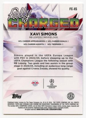 2024 Topps Stadium Chrome Xavi Simons #FC-XS Fully Charged