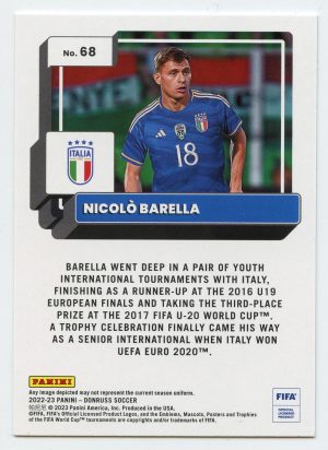 2022-23 Panini Donruss Soccer Nicolo Barella #68 Silver