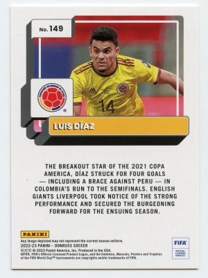 2022-23 Panini Donruss Soccer Luis Diaz #149 Silver