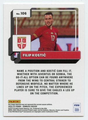 2022-23 Panini Donruss Soccer Filip Kostic #106 Optic