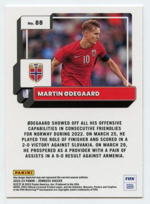 2022-23 Panini Donruss Soccer Martin Odegaard #88 Optic