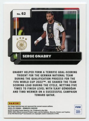 2022-23 Panini Donruss Soccer Serge Gnabry #62 Optic