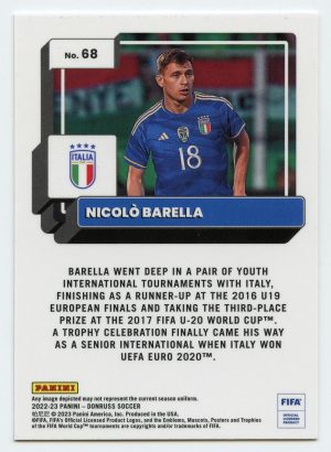 2022-23 Panini Donruss Optic Nicolo Barella #68 Optic