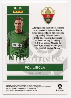 2022-23 Panini Chronicles La Liga Pol Lirola #10 /199  Elche