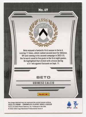 2022-23 Panini Chronicles Serie A Beto #69 /199 Udinese