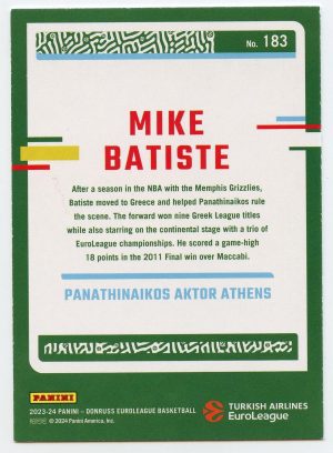 2023-24 Panini Donruss Euroleague Mike Batiste #183