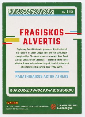 2023-24 Panini Donruss Euroleague Fragiskos Alvertis #165 Legends Panathinaikos