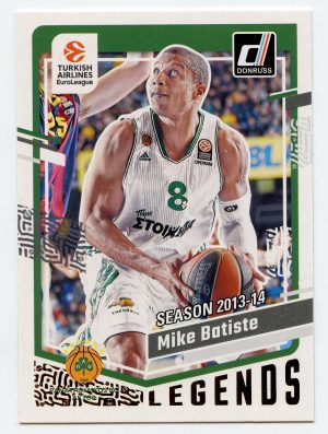 2023-24 Panini Donruss Euroleague Mike Batiste #183 Legends Panathinaikos