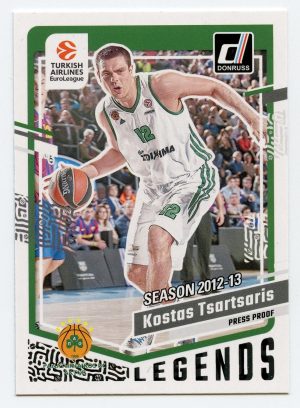 2023-24 Panini Donruss Euroleague Kostas Tsartsaris #169 Legends Press Proof  Panathinaikos