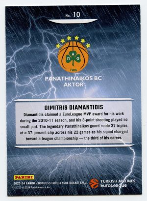 2023-24 Panini Donruss Euroleague Dimitris Diamantidis #10 Reigning 3s Panathinaikos