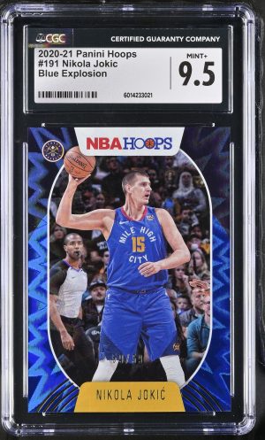 2020-21 Hoops #191 Nikola Jokic Blue Explosion 59/59 CGC 9.5