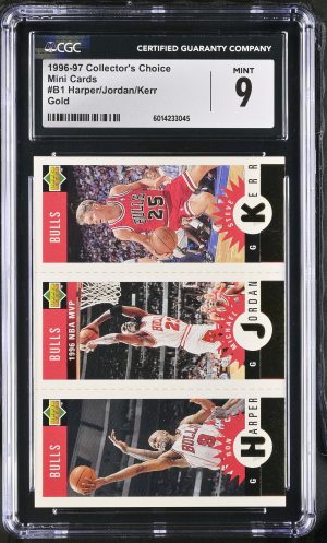 1996-97 Collector’s Choice #B1 Harper/Jordan/Kerr Mini Cards Gold CGC 9