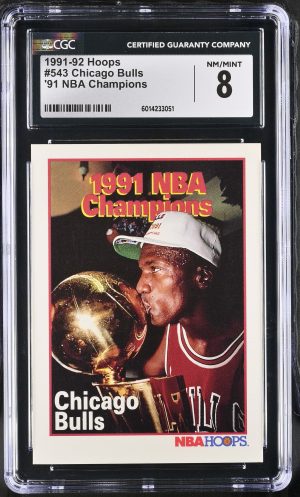 1991-92 Hoops #543 Chicago Bulls ’91 NBA Champions  CGC 8