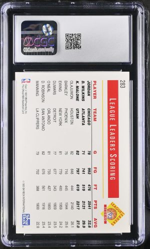 1993-94 Hoops #283 ’92-93 League Leaders Jordan/Wilkins/Malone  CGC 7.5