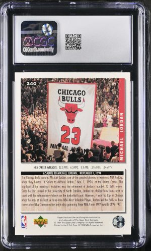 1994-95 Upper Deck #240 Michael Jordan He’s Back Reprints CGC 9