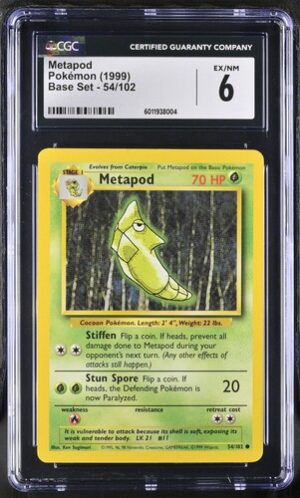 1999 Base Set #54/102 Metapod CGC 6
