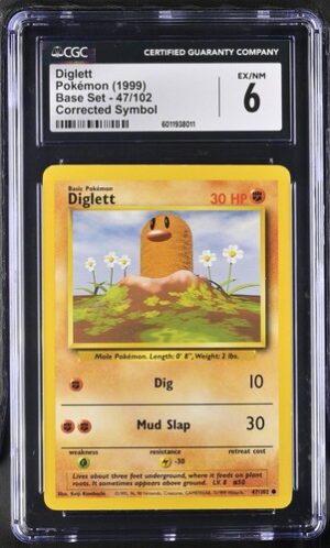 1999 Base Set #47/102 Diglett CGC 6