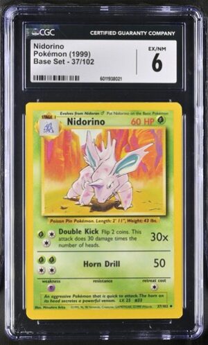 1999 Base Set #37/102 Nidorino CGC 6