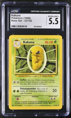 1999 Base Set #33/102 Kakuna CGC 5.5