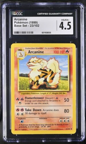 1999 Base Set #23/102 Arcanine CGC 4.5