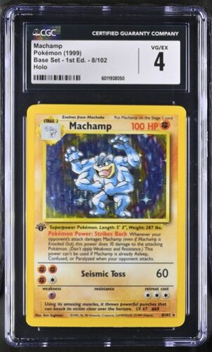 1999 Base Set – 1st Ed. #8/102 Machamp CGC 4