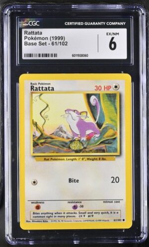 1999 Base Set #61/102 Rattata CGC 6